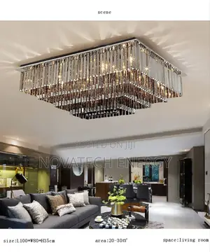 4 Step Rectangular Caramel Crystal Luxury Chandelier Led Light