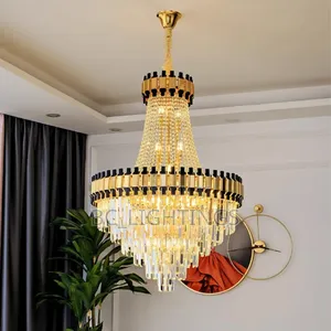 Modern Crystal Chandelier Light With Remote , Led and Bulb 600mm