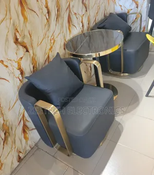 Upholstered Accent Swivel Chair With Gold-Finished Metal Arms and Base