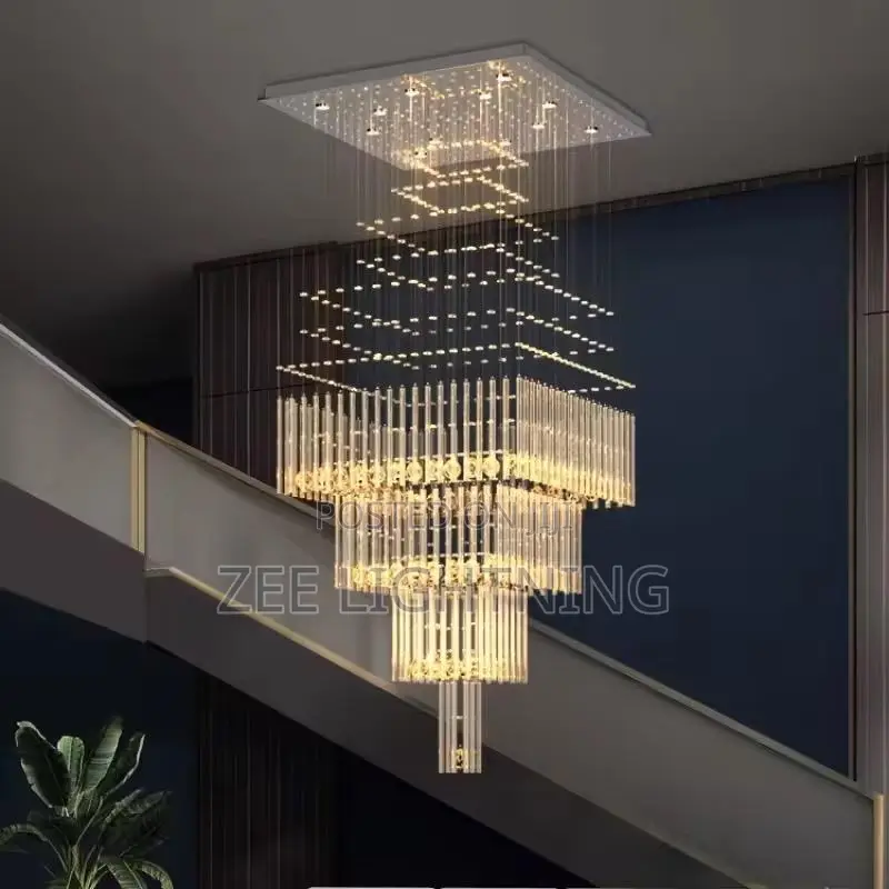 High Modernized Crystal Rain Drop Chandelier