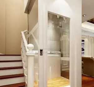 2 Floor Panoramic People Dumbwaiter Gearless Traction Machine