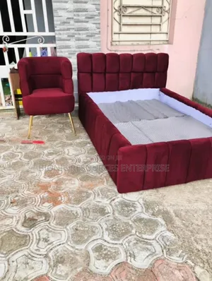 Bedframe and Chair Wine Color