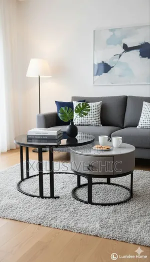 Real Marble and Glass Twin Center Table With Drawer