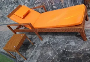 Columns Pole Side Bed With Stool