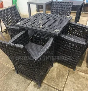 Cane Rattan Outdoor Table Seats