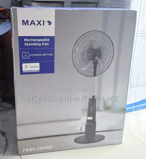 Maxi 18 Inch Rechargeable Standing Fan Black | 45-25mrd