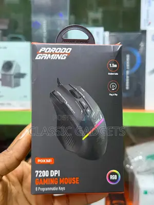 Porodo Gaming 8d RGB Wired Mouse Dpi 7200 - Black