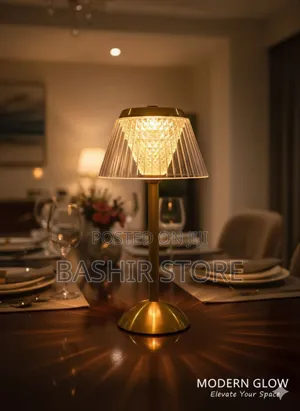 Gold-Toned, Rechargeable, Crystal Led Touch Table Lamp.
