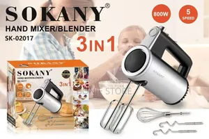 3in1 Sokany Hand Mixer/Blender Sk-02017 8000w 5speed Mode