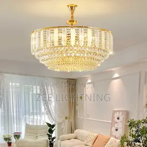 600mm Round Full Beaded Led and Bulb Crystal Chandelier