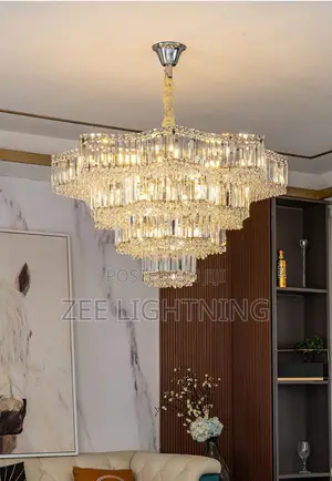 800mm 4 Steps Crystal Chandelier With Remote Control and Led/Bulbs