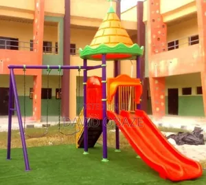 Playsystem With Spiral Slide and Swing