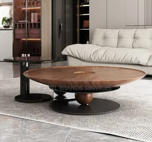 Wood Top Center Table With Side Table.