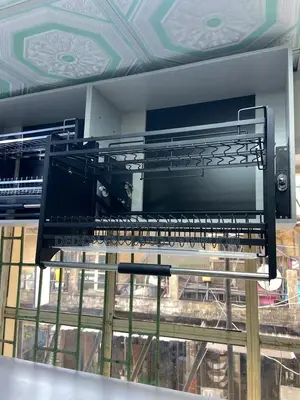 80cm Black Pull Down Plate Rack