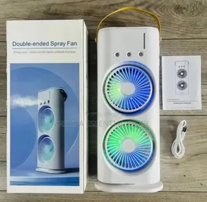 Double Ended Cooling Fan Mist Spray Usb Rechargeable Fan