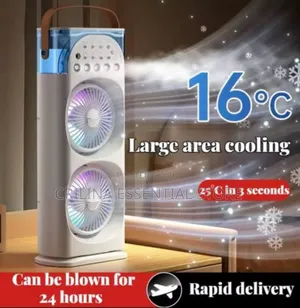 Double Ended Cooling Fan Mist Spray Usb Rechargeable Fan