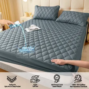 Water-proof Mattress Cover With 2 Pillow Cases (Different Sizes)