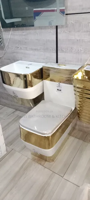 White and Gold Water Closet