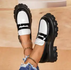 White and Black Female Loafers