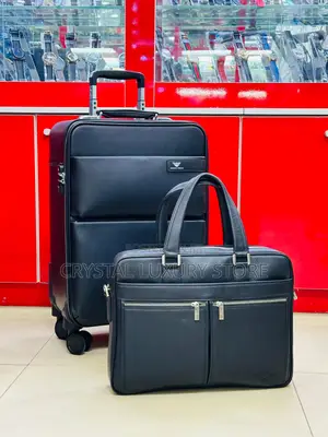 Giorgio Armani Quality Luxury Genuine Leather Travel Luggage/Laptop B
