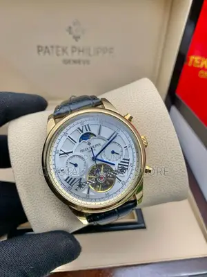 Patek Philippe Quality Men Genuine Leather Wristwatch