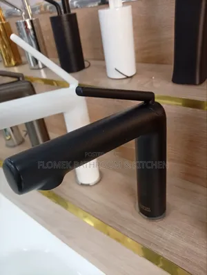 Sleek And Modern Matte-black Mixer Tap.