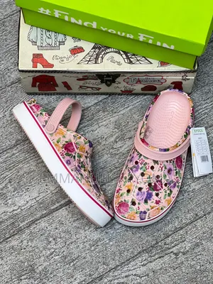 Rose Flower Crocs Band Clean Clog