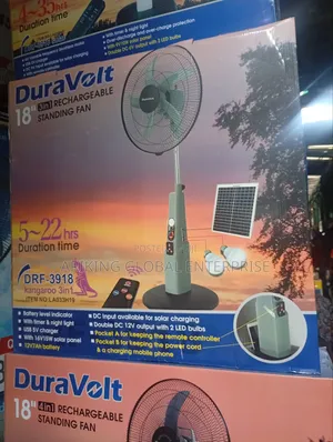 18" Inches Solar Rechargeable Fan