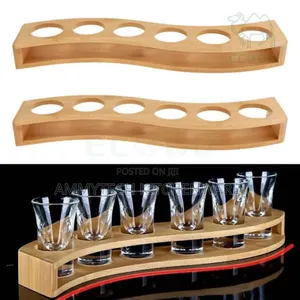 6 Holes Bamboo Tequila Shots Glass Rack/Holder