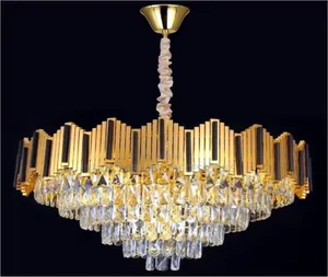 600mm Sized Gold and Black Pendant Light Crystal Chandelier