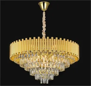 600mm Sized Gold Sleek Crystal Chandelier
