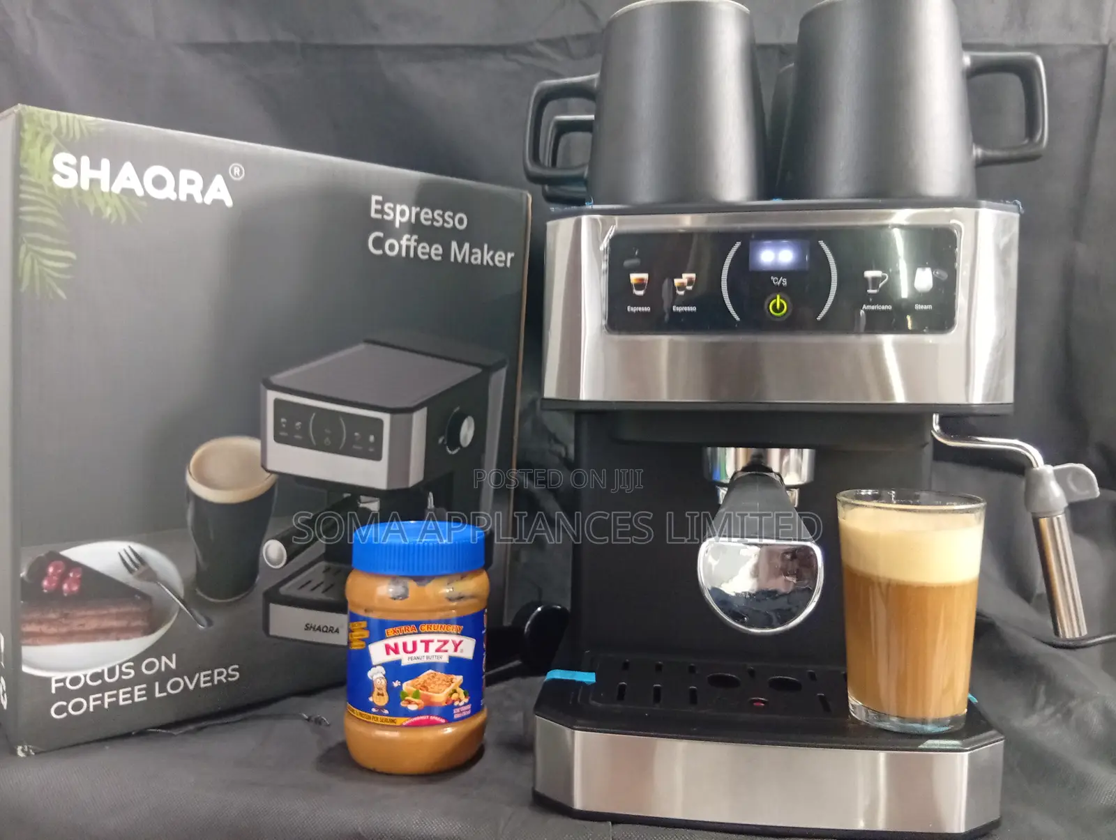 Shaqra Semi-Automatic Touchscreen Espresso Coffee Machine