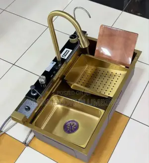 Gold-Colored,Multifunctional Smart Kitchen Sink With a Digital Display