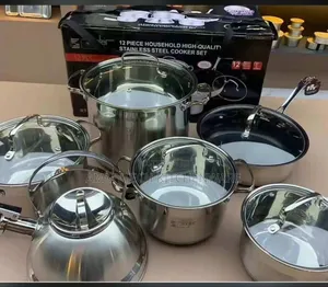 12pcs High Quality Stainless Steel Pots And Kettle
