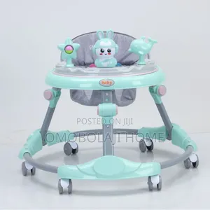 Musical Baby Walker Foldable Anti Roll 6 Wheels With Toys