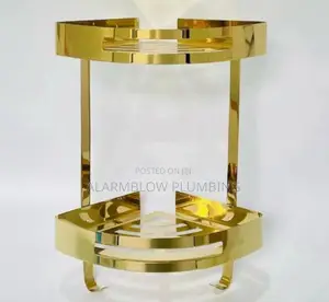 Two-Tier Gold Corner Shower Shelf, Made of Sus304 Stainless Steel