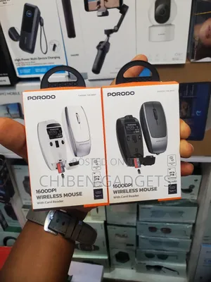 Porodo 1600dpi Wireless Mouse With Card Reader