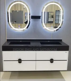 High Quality PVC Cabinet With Marble Basin and Led Mirror