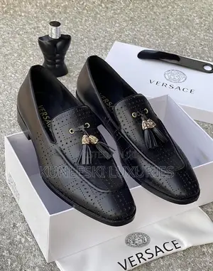 Original Versace Tassel Leather Shoe For Men In 4 Color-ways