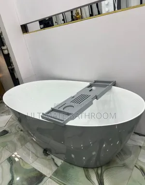 Round Shape Grey+White Acrylic Bathtub 75x170cm