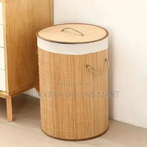 Round Bamboo Laundry Bag