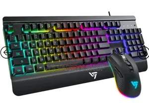 Victsing Pc279a Black Led Backlit Wired Gaming Keyboard Mouse Combo