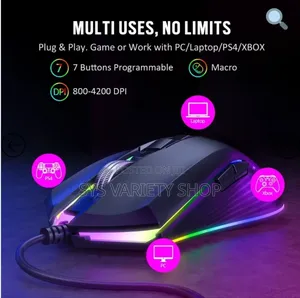 Victsing Pc279a Black Led Backlit Wired Gaming Keyboard Mouse Combo