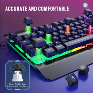 Victsing Pc279a Black Led Backlit Wired Gaming Keyboard Mouse Combo