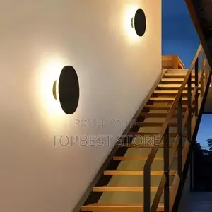 12w Black Round Backlit Led Interior / Exterior Outdoor Wall Light