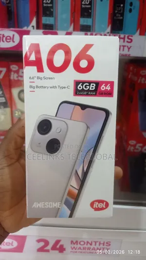 New Itel A06 64 GB Black