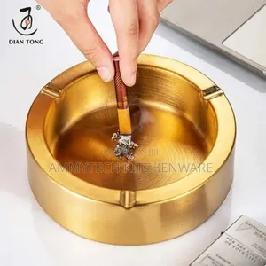 1pcs Gold Stainless Steel Ashtray Cigar