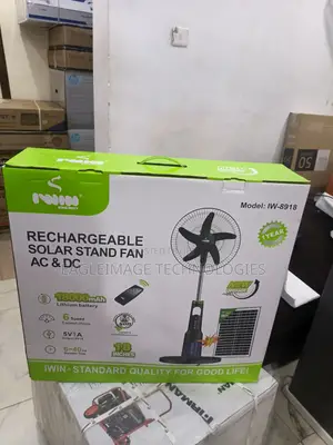 Iwin 18′′ Rechargeable Fan With Solar Panel