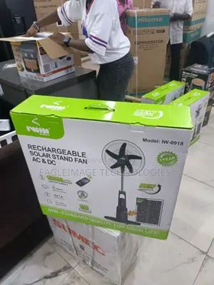 Iwin 18-Inch Rechargeable Solar Power Fan