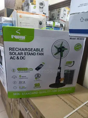 Iwin 18′′ Rechargeable Solar Fan With Battery Backup